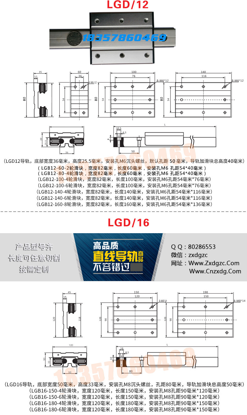 外置双轴心直线导轨选型图(图2)