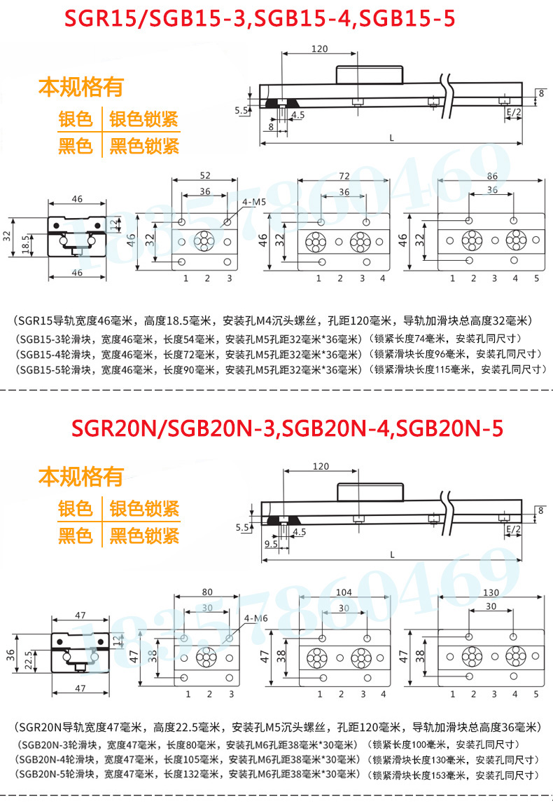 内置双轴心直线导轨选型图(图2)